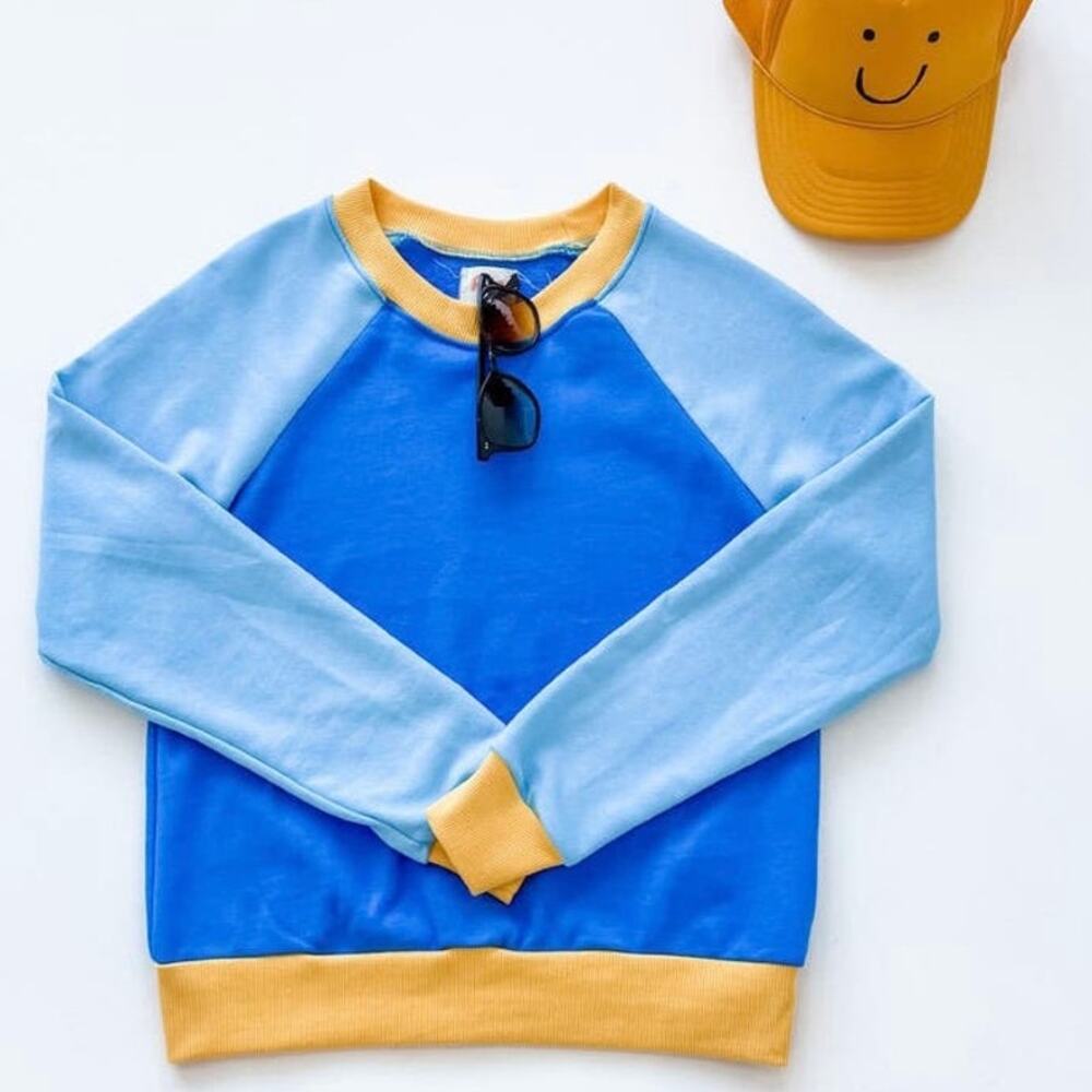 Warm Blue and Yellow Sweatshirt